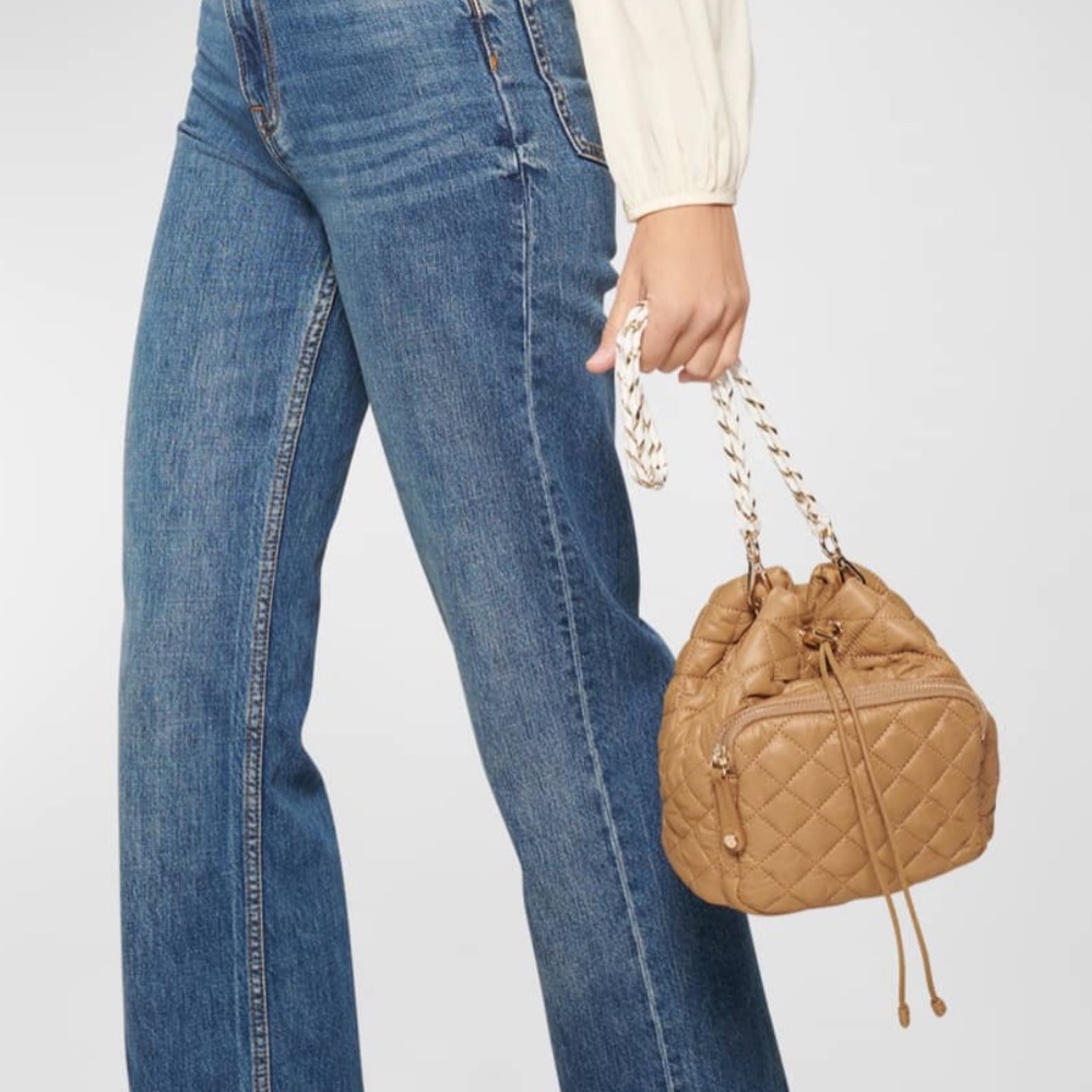 MZ WALLACE "Crosby" bucket bag in quilted nylon and calf leather NWT - Picture 2 of 5